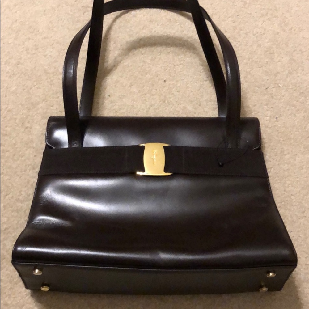 Salvatore Ferragamo Black Leather New Handbag
